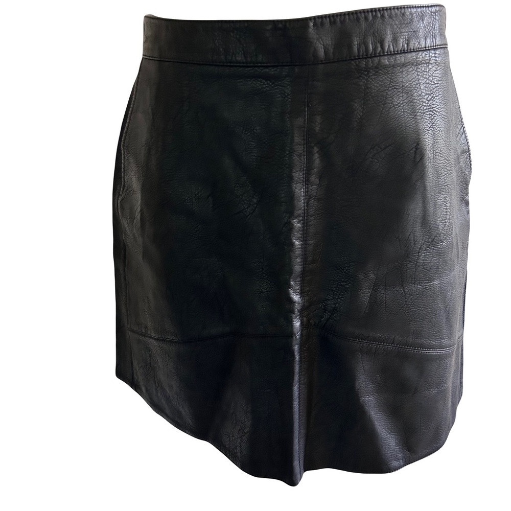 ZARA BASIC COLLECTION LEATHER MINI SKIRT SIZE LARGE BLACK